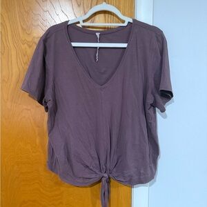 Lululemon V-Neck Tie-Front Top in Purple